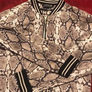 Blanc Noir snake skin print light weight jacket